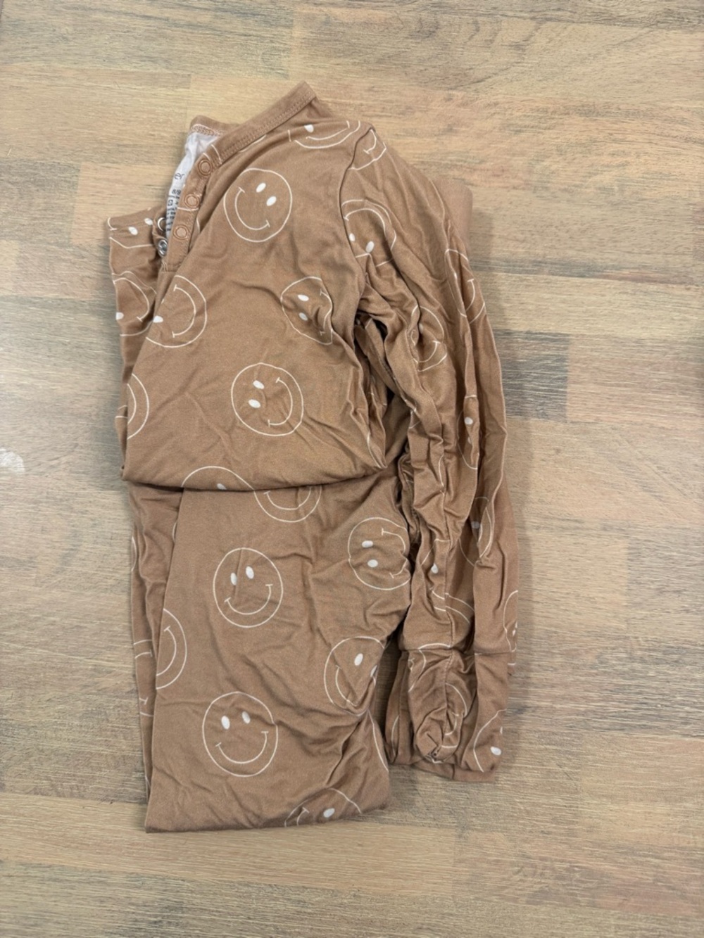 Kids Brown Smiley Face Pajama Set
